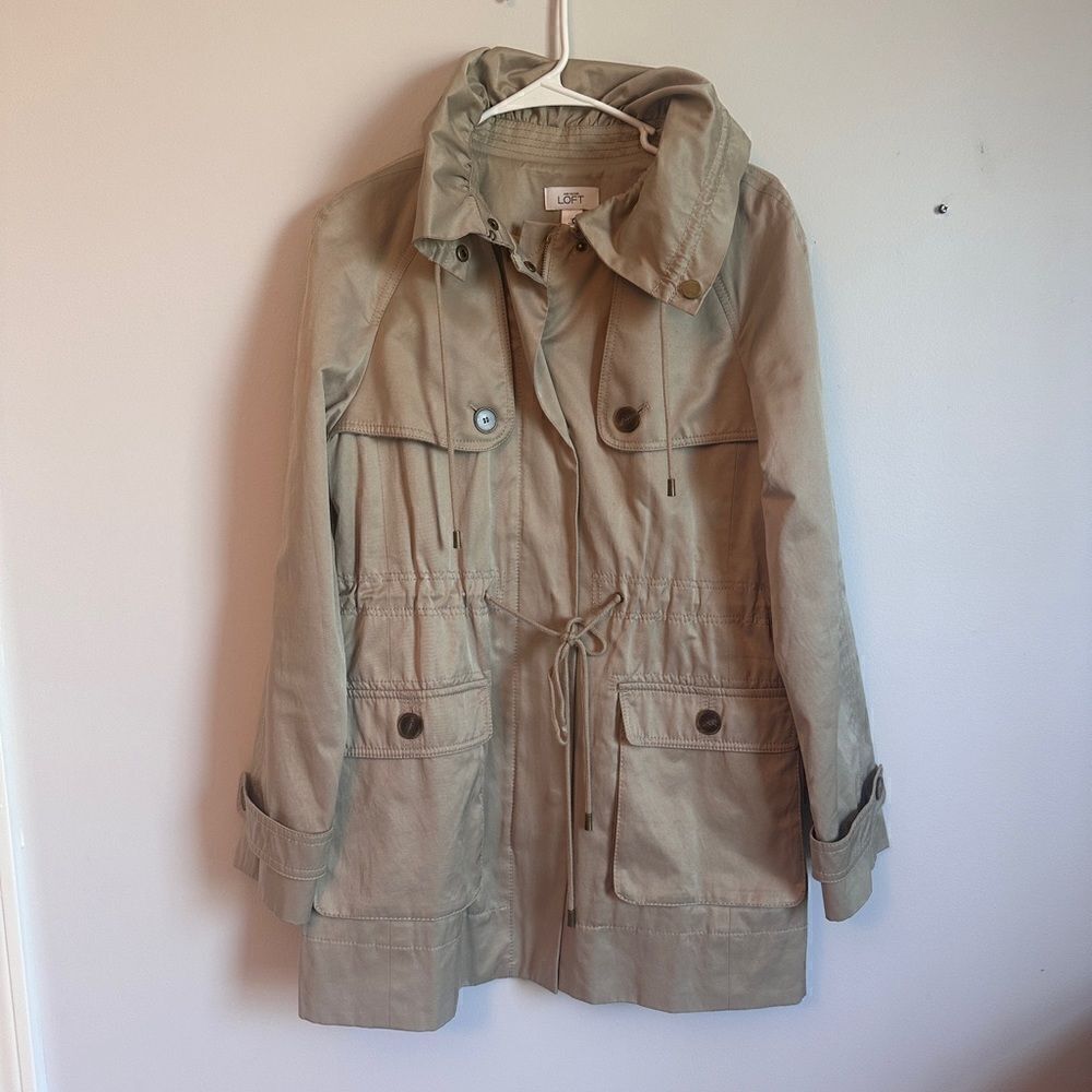 Loft‎ Utility Trench Spring Coat Khaki Womens S